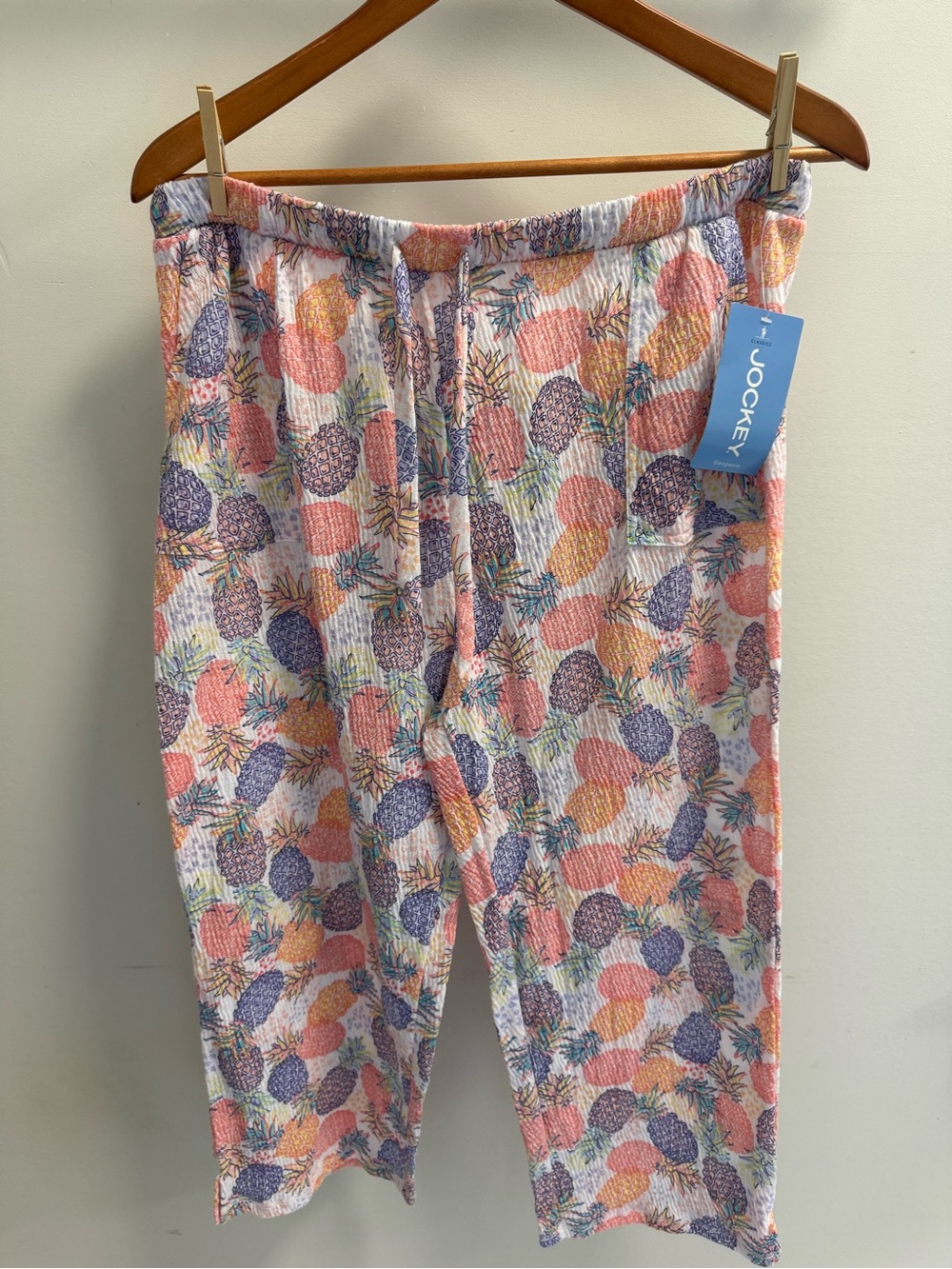 Jockey womens Pineapple-Print Capri pajama Pants - Multicolor
